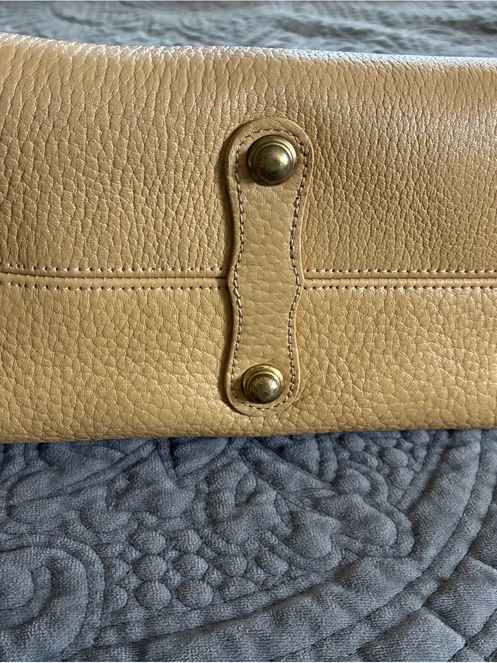 Dooney & Bourke Tan Pebble Leather Satchel with Brown Trim - Picture 3 of 16